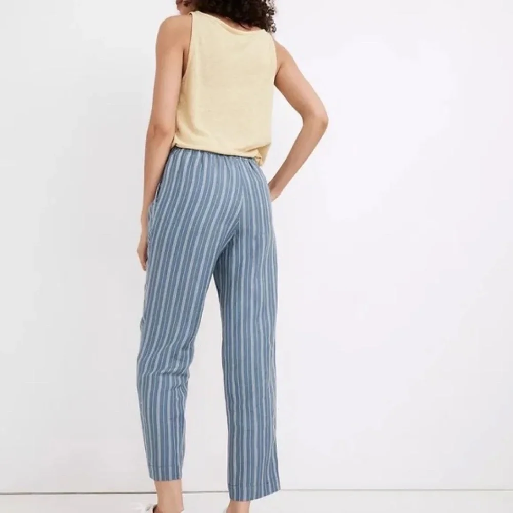 Madewell Linen Blend Track Trousers in Stripe - Picture 2 of 5